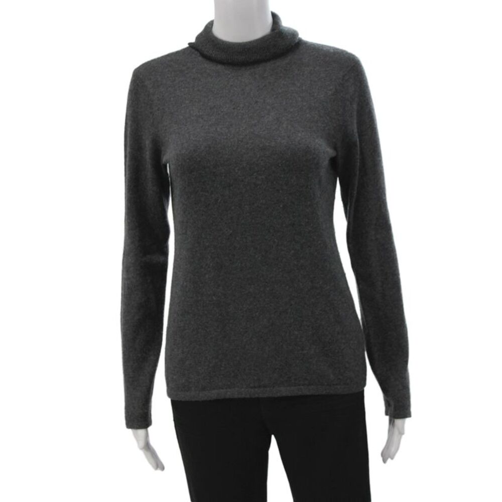 Black Saks Fifth Avenue Unisex Dark Gray Wool Fair Isle Henley Size M